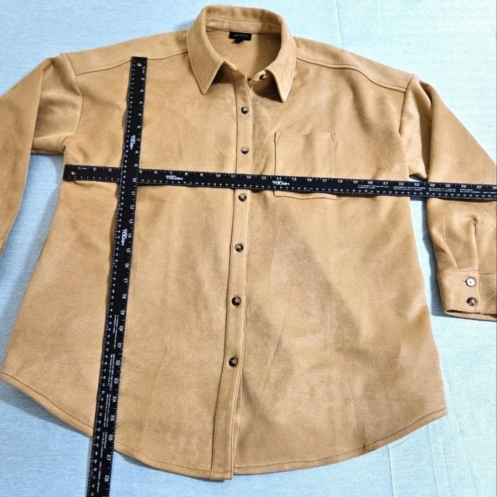 J. Jill‎ Womens NWOT Wearever Luxe Faux Suede Shirt Jacket Shacket Boho Brown XL